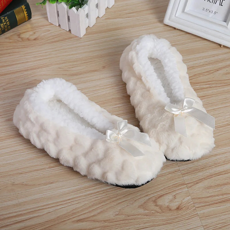 Winter Warm Slipper Womens Home Plush Soft Fluffy Cute Funny Indoor House Female Non Slip Ladies Floor Shoes Heart Love Grip Purest Peak