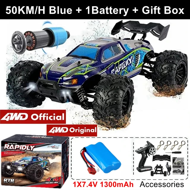 4WD Remote Control Car Off Road 4x4 RC High Speed Buggy Truck Super Brushless 50 or 80KM/H Fast Drift Racing Toy Kids Adults Econic Blanks