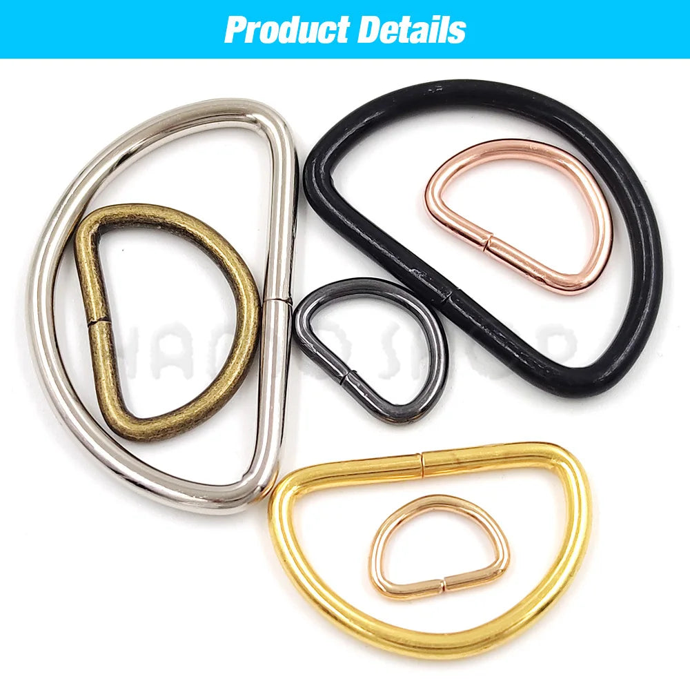 20-1000pcs Metal D Ring Adjustable Buckle Clasp For Webbing Backpacks Straps Bags Cat Dog Collar Chain Buckles DIY Accessorie Quick Pick Grocers