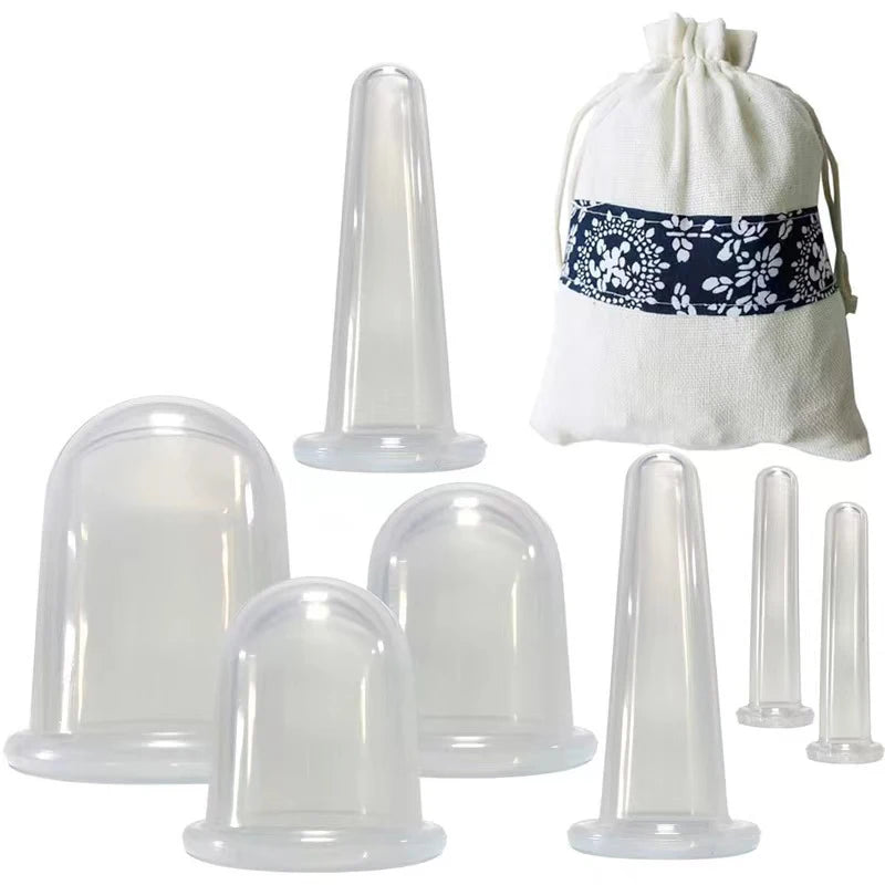 Silicone Vacuum Cupping Massage Jars Anti Cellulite Massage Facial Suction Cups Face Neck Lift Skin Scraping Guasha Anti Wrinkle Quick Pick Grocers