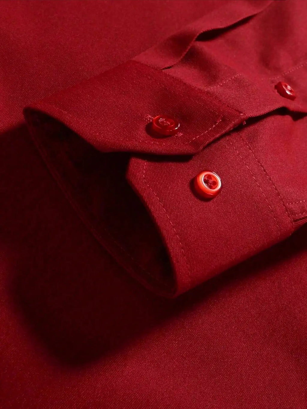 Men's Solid Red Long Sleeve Formal Dress Shirt for Business Office Wear Quick Pick Grocers