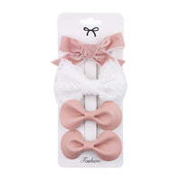 4Pcs/Set Baby Bows Hair Clips Muslin Girls Hairpins Hairclip For Kids Cotton Linen Barrette Flower Print Side Pin  Accessories Purest Peak