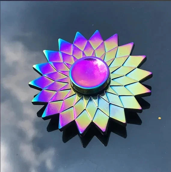 Metal Rainbow Fidget Spinner Colorful EDC Hand Spinner Anti-Anxiety Toy for Children Adult Relieves Stress Finger Spinner Gifts Econic Blanks