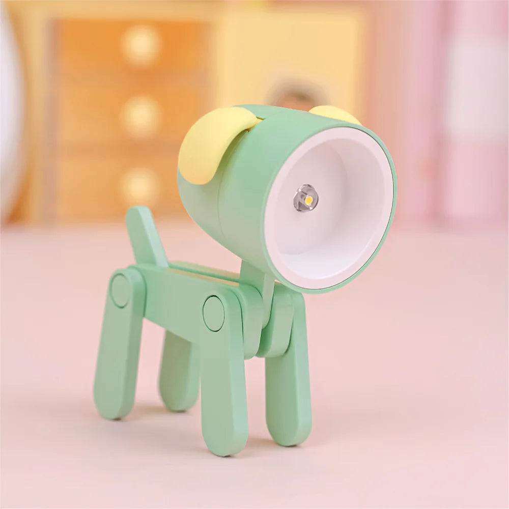 LED Night Light Mini Folding Desk Lamp Cute Pet Lights Dog Deer Portable Night Light Student Living Room Decor Gift Quick Pick Grocers