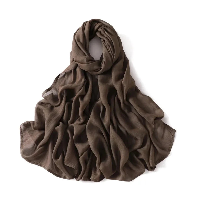 Women Big Size Plain Solid Cotton Rayon Hijab Scarf Lady High Quality Wraps and Shawls Musulman Headband Islamic Turban 180*95Cm Econic Blanks