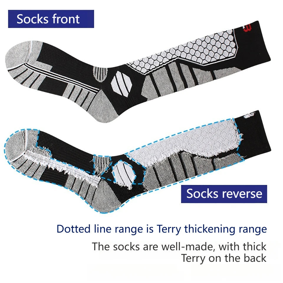 GTUBIKE 1 Pair Winter Warm Ski Stockings Thickening Hiking Socks for Women Men Anti-Cold Skiing Outdoor Sport Stockings Snow Quick Pick Grocers