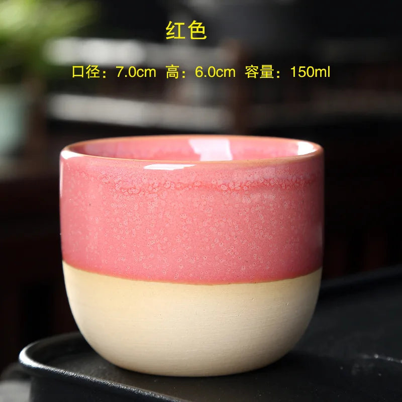 Kiln Change China Ceramic Tea Cup Pottery Jianzhan Drinkware  Temmoku Glaze Porcelain Kung Fu Cups Set for Water Latte Milk Quick Pick Grocers