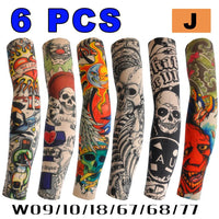 6 PCS Tattoo Sleeves Unisex Summer Cycling Sun Protection Arm Covers Beach Driving Fishing Breathable Nightclub Elastic Sleeves Quick Pick Grocers