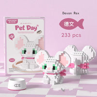 18 Styles Little Dog Cat Cute Pet Small Building Block Model Series Ornaments Children's Toys Miniature Bricks Quick Pick Grocers