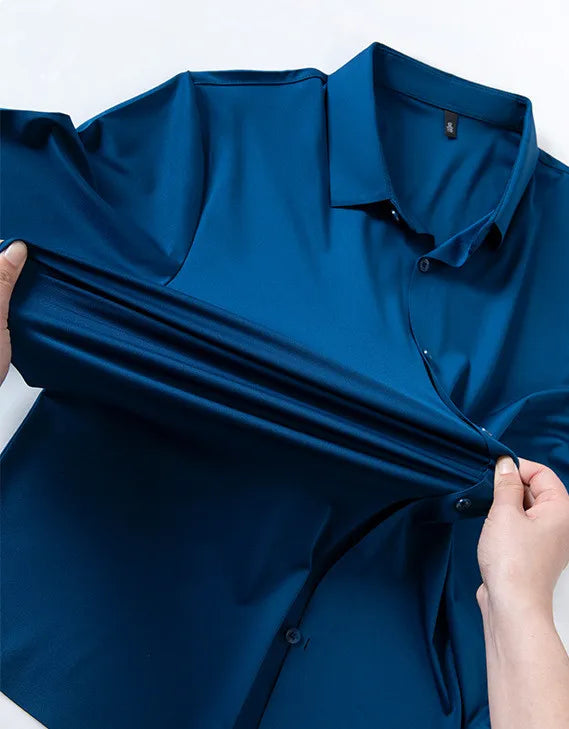 Premium Men's Ultra Stretch Dress Shirts Long Sleeve High Quality Business Formal Wrinkle-free Soft White Social Male Clothing Quick Pick Grocers