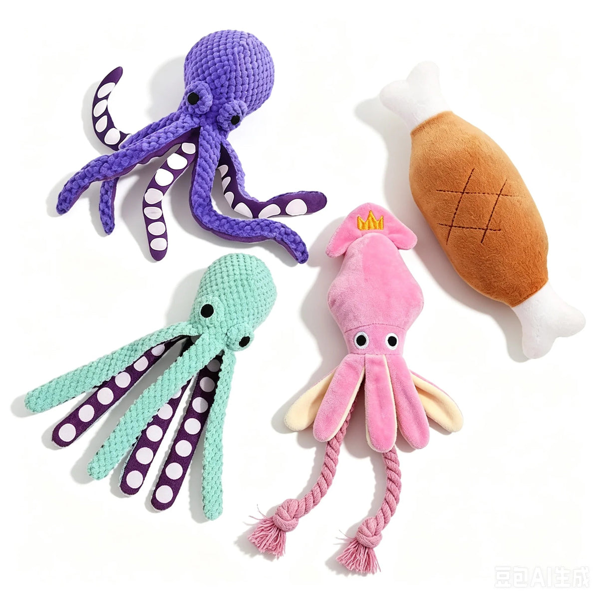 Squeaky Octopus Plush Dog Toy Indestructible Teething Chew Toy Interactive Sound Pet Stress Relief Boredom Toy for Dogs and Cats Quick Pick Grocers