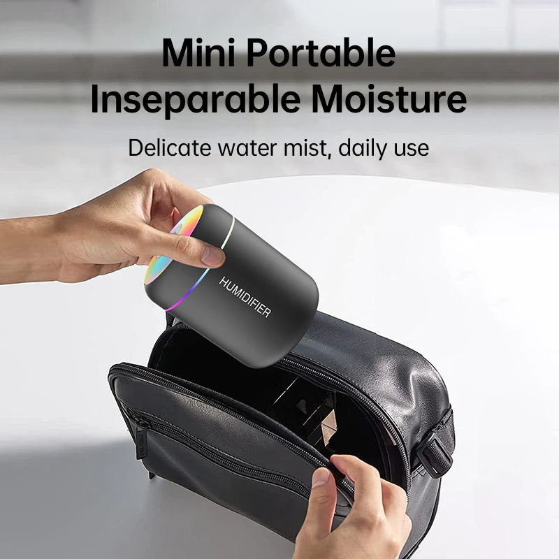180ML Mini Air Humidifier USB Electric Aroma Diffuser Essential Oil Purifier Aromatherapy Mist Maker Lights For Car Home Bedroom Econic Blanks