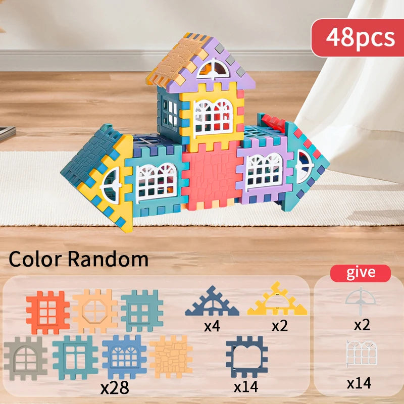 Large scale house building block simulation window design, kindergarten construction, creation of boys and girls large house bui Quick Pick Grocers