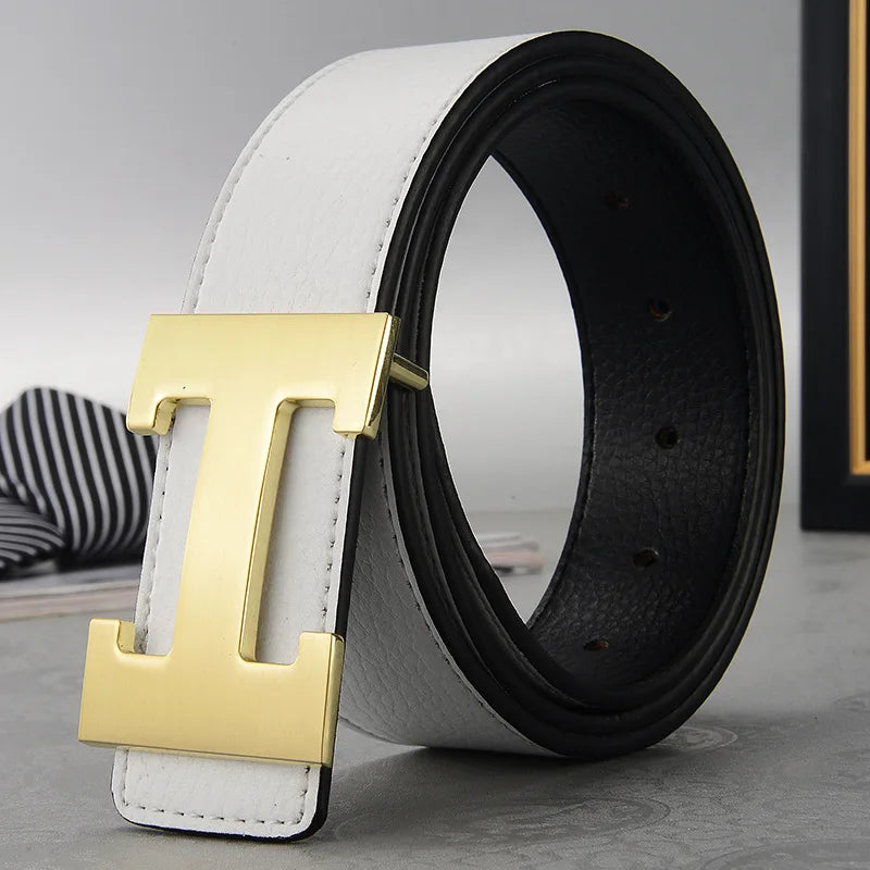 Width 3.8cm Famous Brand Belt Men Top Quality Genuine Luxury Leather Belts for Men Strap Metal Belt Fashion Women's Belt jeans Quick Pick Grocers