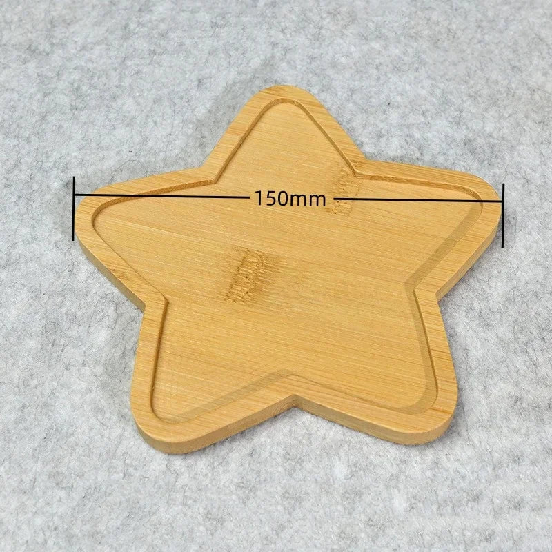 Multi Bamboo Tray Wood Saucer Flower Pot Tray Cup Pad Coaster Plate Kitchen Decorative Plate Creative Coaster Coffee Cup Mat Quick Pick Grocers