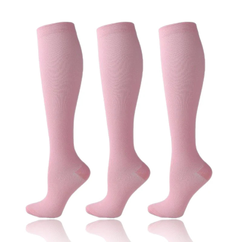 58 Styles 3 Pairs/Pack Compression Socks Knee High 30MmHg  Women Men Sports Socks Edema Diabetes Varicose Veins Running Socks Quick Pick Grocers