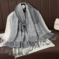Luxury Brand Autumn Cashmere Pashmina Shawl Lady Wrap Warm Winter Scarves Design Print Female Foulard Cotton Stoles Scarf 2023 Quick Pick Grocers