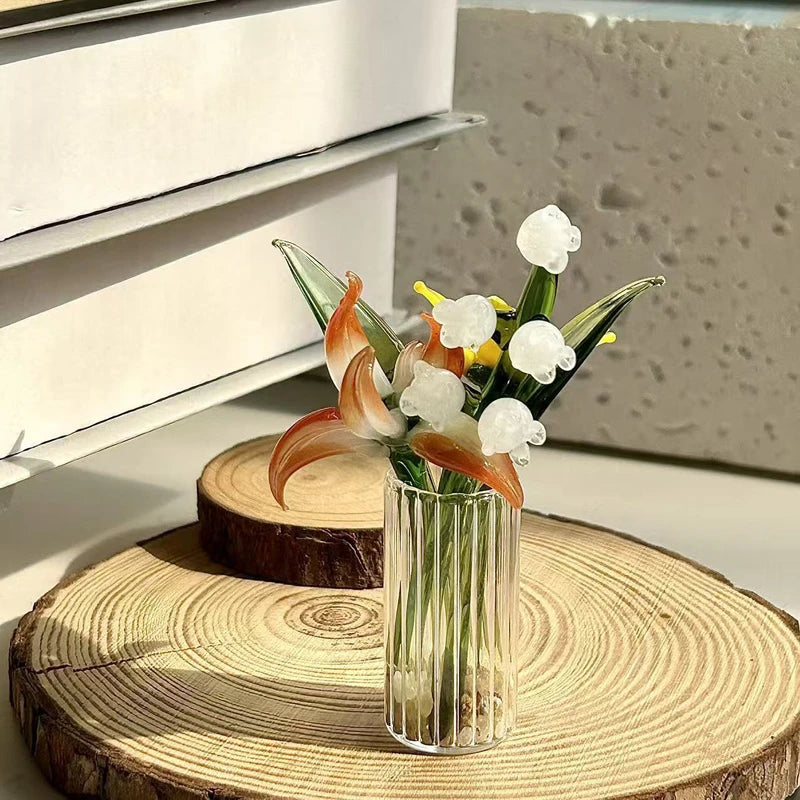 Tulip Glass Ornament Simulated Flower Bouquet Gift Healing Series Girlfriend Life Is One Thousand Times Spring and Bright Quick Pick Grocers