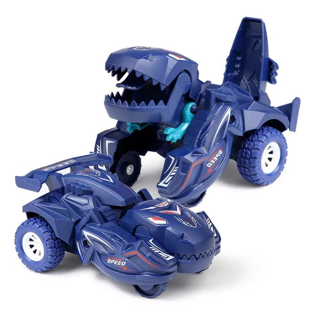 2 IN 1 Dinosaur Deformation Car Model Toy For Boys One Step Action Collision Transformation Mini Vehicles Toy Gift for Children Quick Pick Grocers