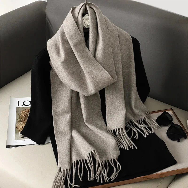 62Color Solid Women Winter Scarf Warm Thicken Cashmere Shawl Outdoor Fashion Luxury Tassels Pashmina Lady Wrap Windproof Scarves Econic Blanks