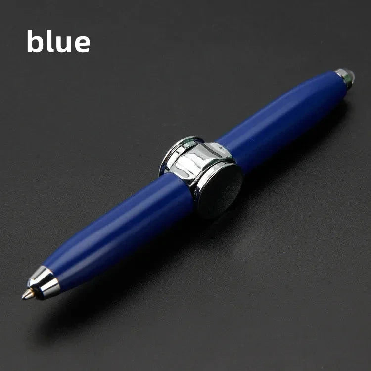 Multifunctional Decompression Finger Rotate Luminous Gyro Pens Toy Fidgets Spinner LED Light Ballpoint Pen Metal Gyro Pen Gift Econic Blanks