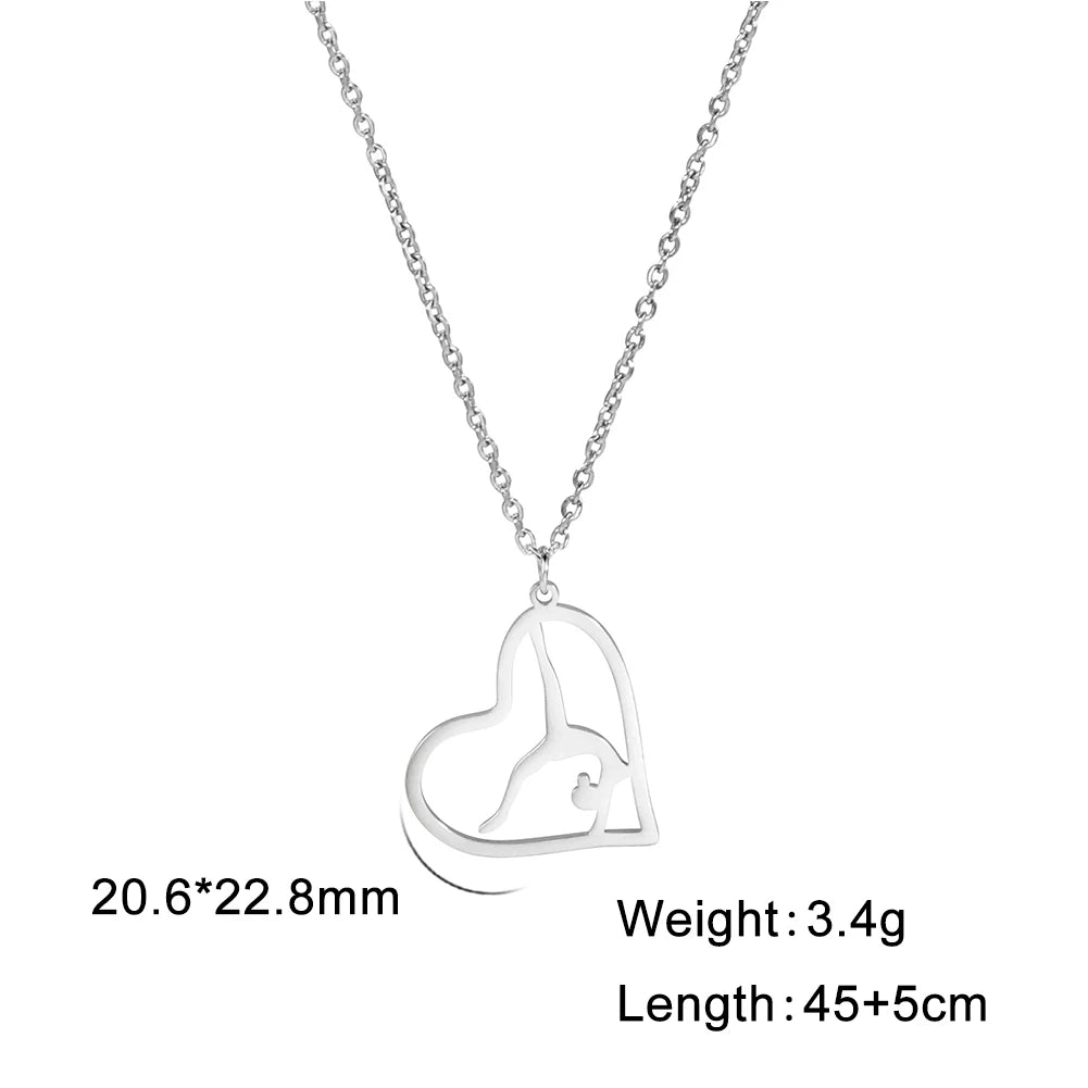 Rhythmic Gymnastics Necklace Women Trend 2025 Gymnast Stainless Steel Jewelry BFF Dancer Girl Sport Accessories Mother Day Gift Quick Pick Grocers