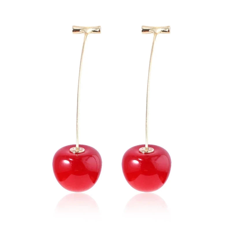 Anime JoJo Bizarre Adventure Drop Earrings Cosplay Props Kakyoin Noriaki Cherry Earrings Ear Clip Men Girl Jewelry Gift Econic Blanks
