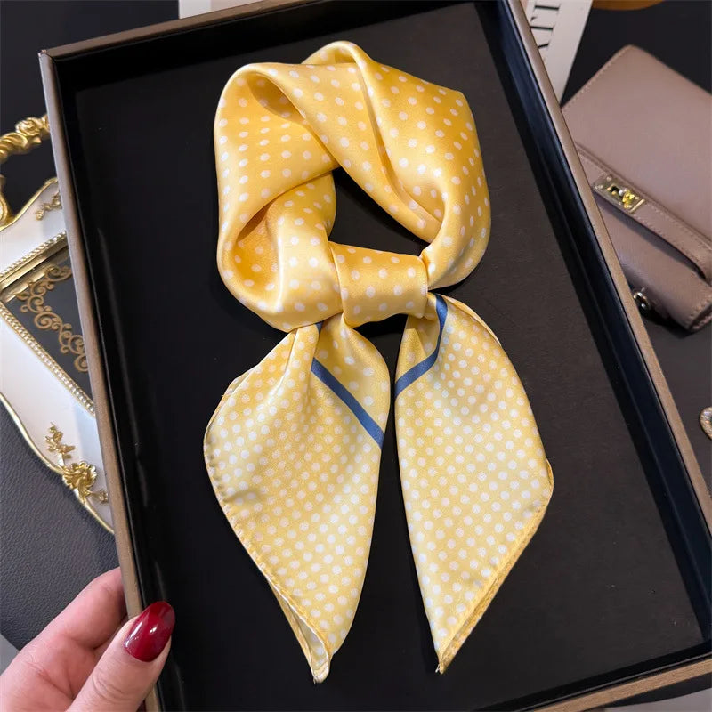 Bohemian Style Print Luxury Brand Silk Square Scarf Women Satin Shawls Neckerchief Wrap Scarves Bandana Hair Hjiab Floral Quick Pick Grocers