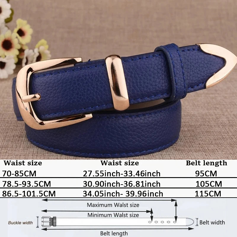 Fashion Women Genuine Leather Belts High Quality Gold Buckle Best Matching Dress Jeans Belts for Lady LB2146 Quick Pick Grocers