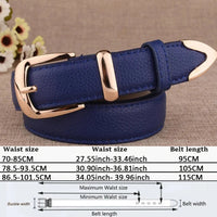 Fashion Women Genuine Leather Belts High Quality Gold Buckle Best Matching Dress Jeans Belts for Lady LB2146 Quick Pick Grocers