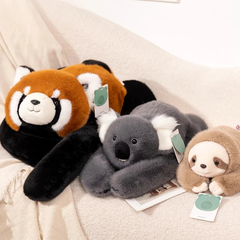 30-65cmKawaii High Quality Forest Animal Plush Doll Pillow Soft Long-arm Raccoon Dinosaur Sloth Panda Koala Plush Toy Home Decor Econic Blanks