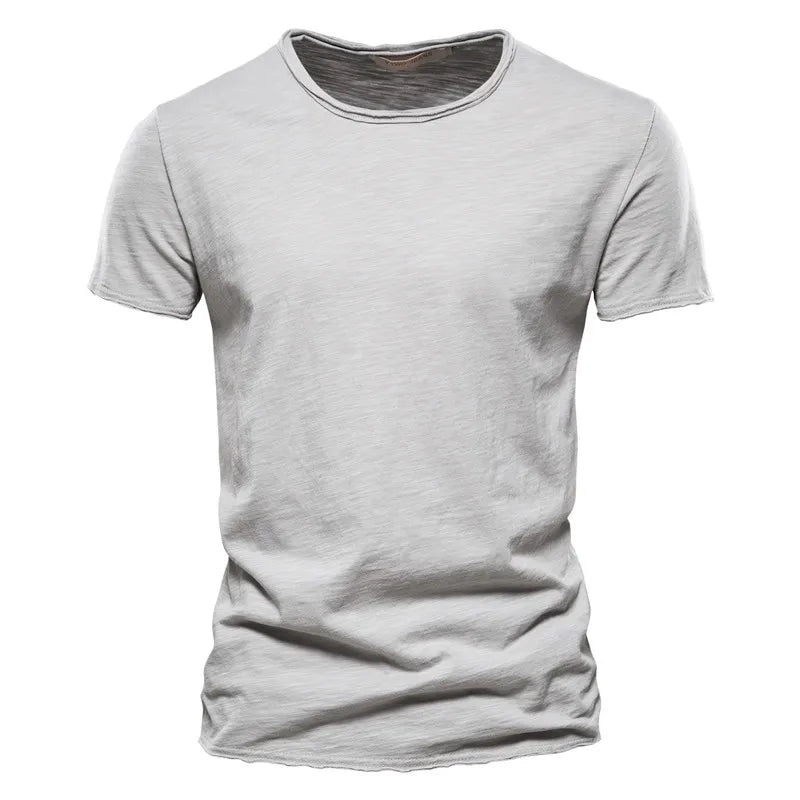 100% Cotton Men T-shirt Casual Soft Fitness Summer Thin T-shirts Men's Home Clothes O-Neck Short Sleeve Soild T Shirt for Men Quick Pick Grocers