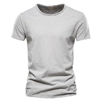 100% Cotton Men T-shirt Casual Soft Fitness Summer Thin T-shirts Men's Home Clothes O-Neck Short Sleeve Soild T Shirt for Men Quick Pick Grocers