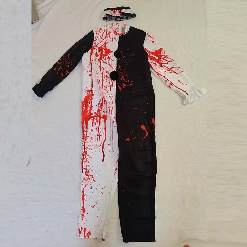 Men Halloween Costumes Art The Clown Cosplay Costume Movie Terrifierr 2 Bloody Jumpsuit Male Jumpsuit Horror Outfits Quick Pick Grocers