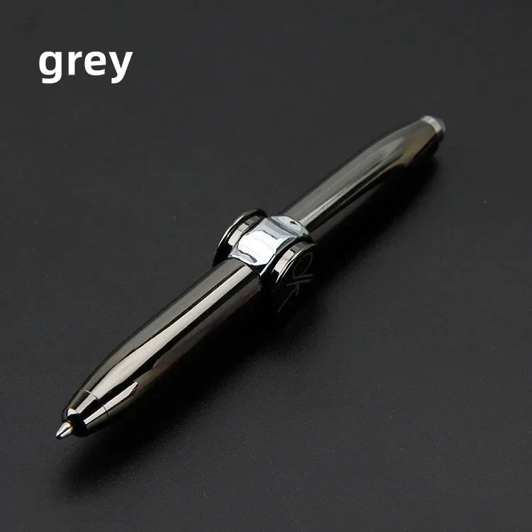 Multifunctional Decompression Finger Rotate Luminous Gyro Pens Toy Fidgets Spinner LED Light Ballpoint Pen Metal Gyro Pen Gift Econic Blanks