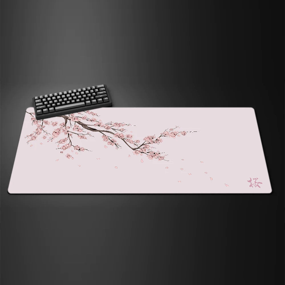 Black Sakura Gaming Mouse Pad Kawaii Purple Desk Mat Large Office Carpet Accessories Cherry Blossom Mousepad Gamer Computer Mats Quick Pick Grocers