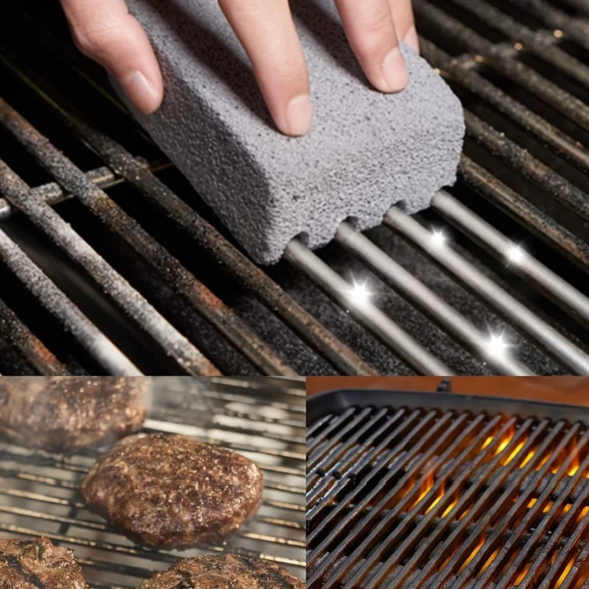 1pc BBQ Grill Cleaning Brush Brick Block Barbecue Cleaning Stone Pumice Brick For Barbecue Rack Outdoor Kitchen BBQ Tools Quick Pick Grocers