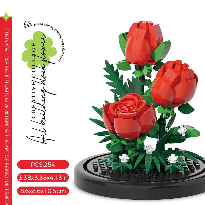 Micro particle building block bouquet handmade gift, children's puzzle toy handmade DIY sunflower desktop decoration ornament Quick Pick Grocers
