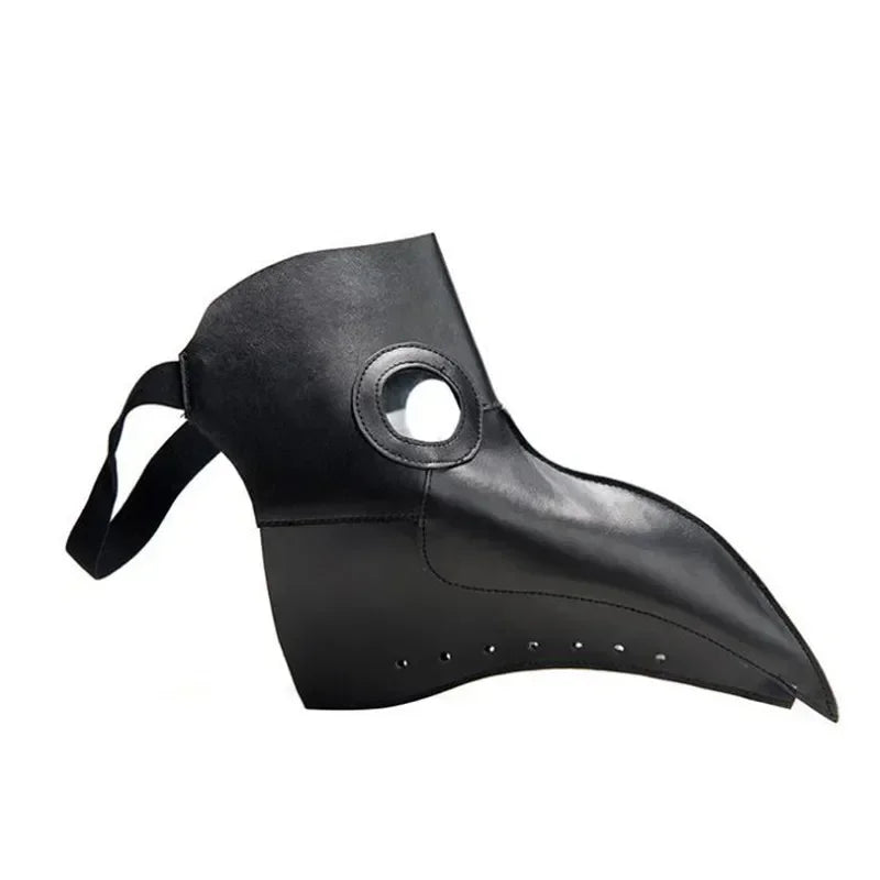 Black Rubber Plague Doctor Mask Costume Halloween Cartoon Spooky Steampunk Gas Latex Mask for Kids and Adults Cosplay Props Quick Pick Grocers