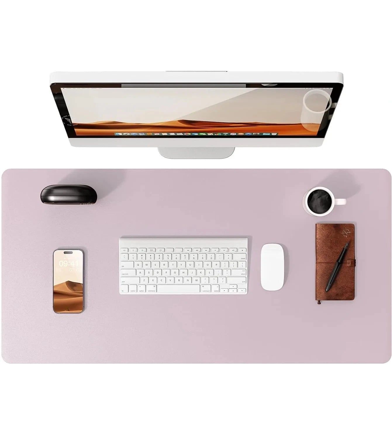Large Mouse Pad,Office Desk Mat, Leather Desk Pad Protector, Non-Slip PU Leather Desk Blotter, Laptop Desk Pad Econic Blanks