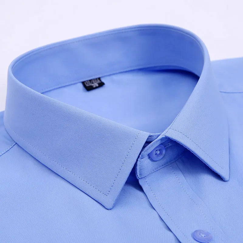 Spring New Men's Striped long-sleeved Shirt Non-ironing Anti-wrinkle Comfortable Breathable Business Casual Fashion Slim Fit Quick Pick Grocers