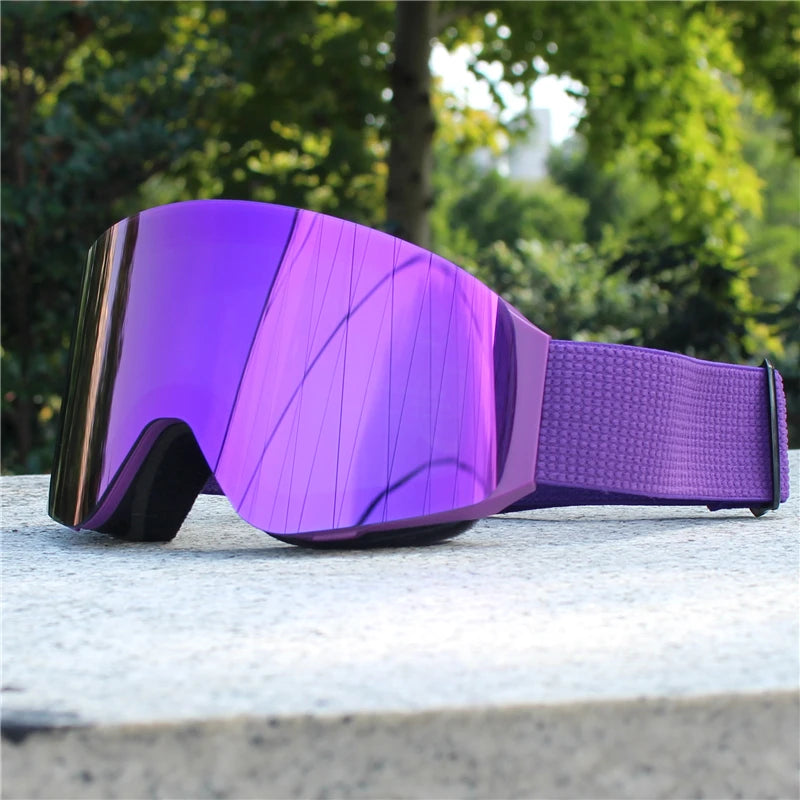 Magnetic Flip Cover Double Layer Anti-Fog Ski Goggles Snowboard Glasses Snowmobile Eyewear Outdoor Sports Optical Protection Quick Pick Grocers