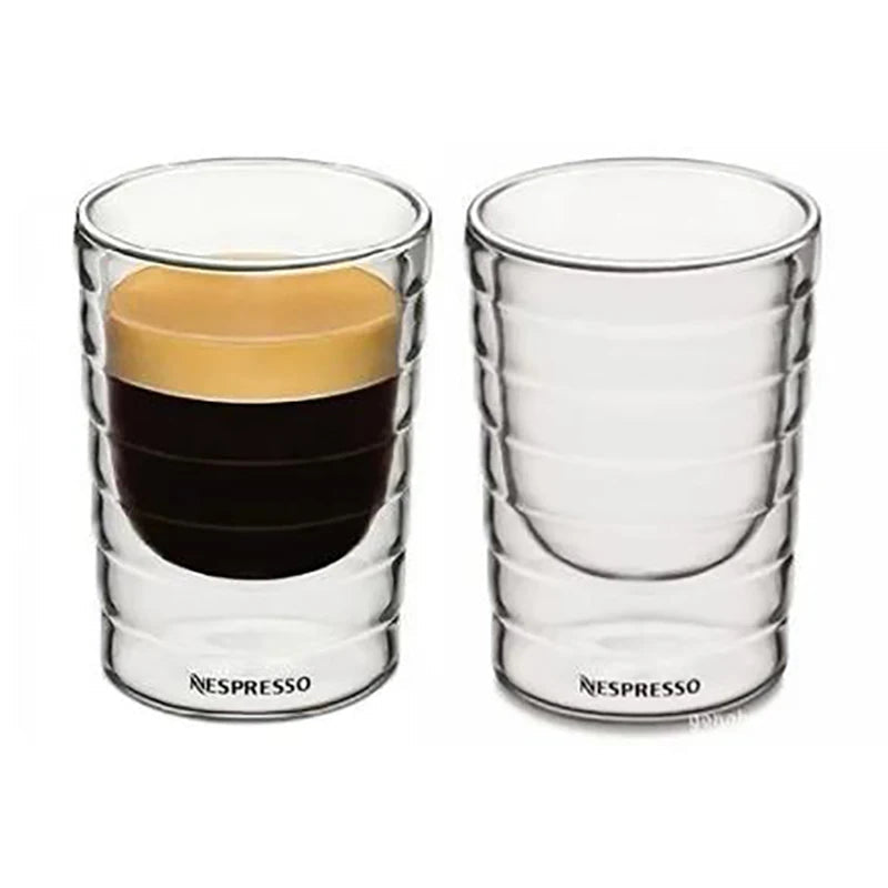 Nespresso Coffee Mug Heat Resistant Double Wall Tea Glass Cup Beer Coffee Handmade Creative Cold Beverage Transparent Drinkware Quick Pick Grocers