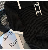 Ice silk knitted short sleeved T-shirt for women's summer 2024 new fashionable and stylish polo shirt top Quick Pick Grocers