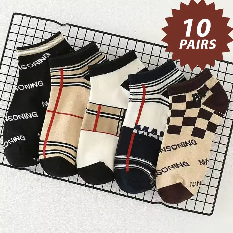 5/10pcs Men's Thin Breathable Low-Cut Socks - Anti-Odor, Moisture-Wicking, Lightweight, Comfortable & Versatile for Daily Wear Quick Pick Grocers