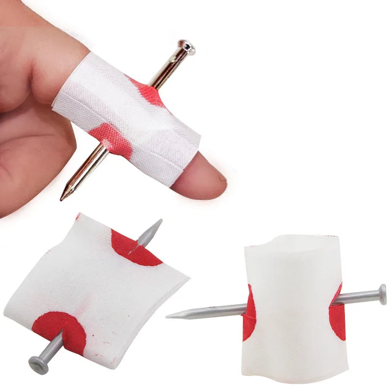 5Pcs Fool Toys Blood Prank Magic Prop Joke Fake Nail Through Finger Magic Funny Gadgets Magic Trick toys Econic Blanks