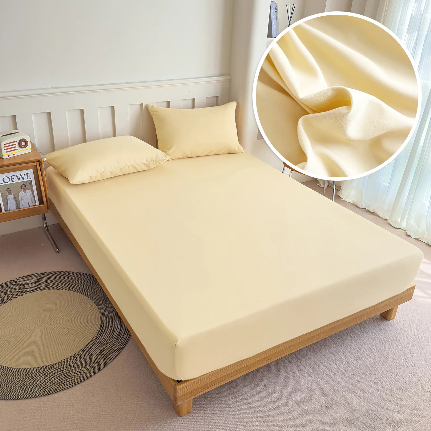 High Quality Fabric Fitted Sheet With Elastic Band Solid Color Mattress Sheet for King Queen Bed 150x200 180x200 200x220cm 1PC Quick Pick Grocers