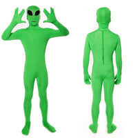 Kids Adult ET Alien Cosplay Costume Zentai Jumpsuits Green ET Alien Mascot Halloween Carnival Masquerade Bodysuit Suit Quick Pick Grocers