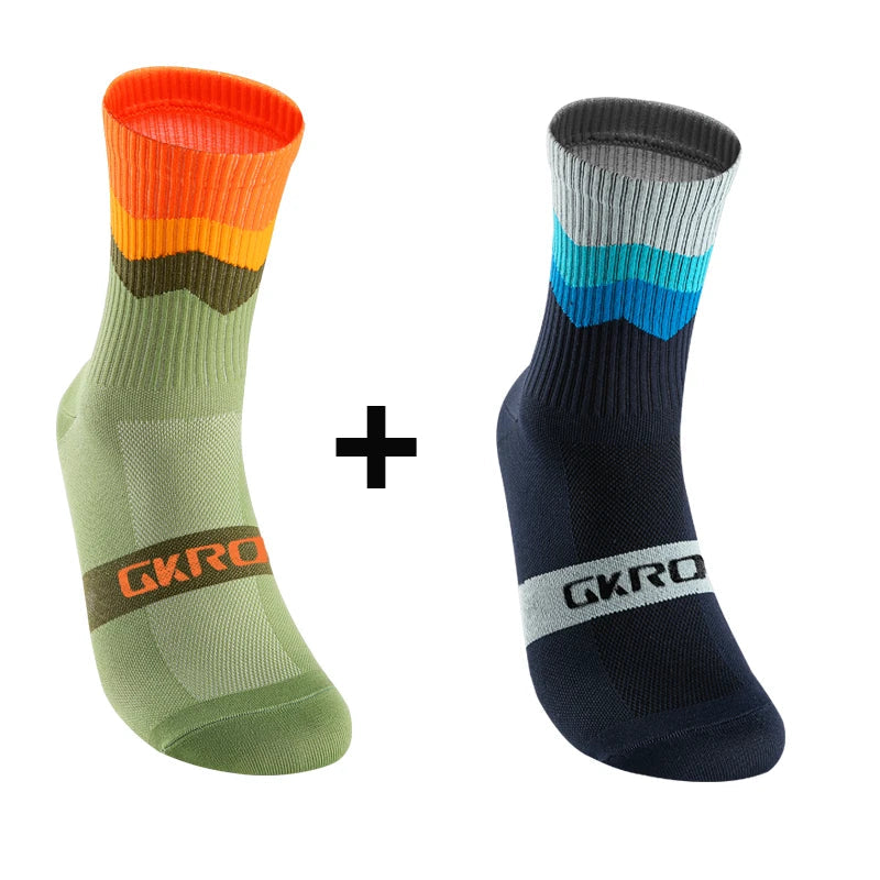 2pairs Professional Cycling Socks Breathable Road Bicycle Socks Men Women Outdoor Sports Racing e Compression Cycling For Women Quick Pick Grocers