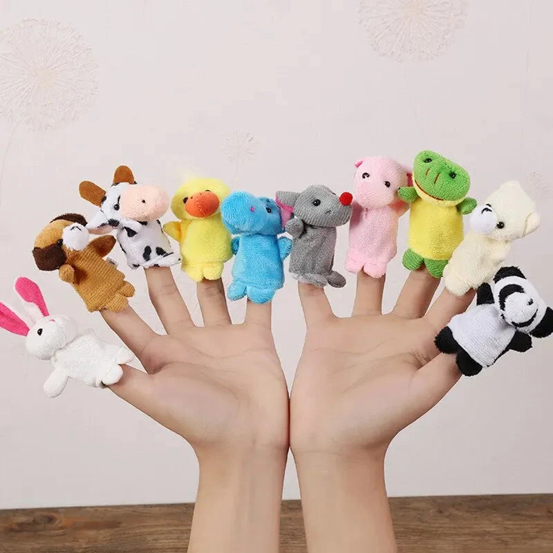 Cartoon Finger Puppets – 1/5/10pcs Plush Hand Dolls for Kids Econic Blanks